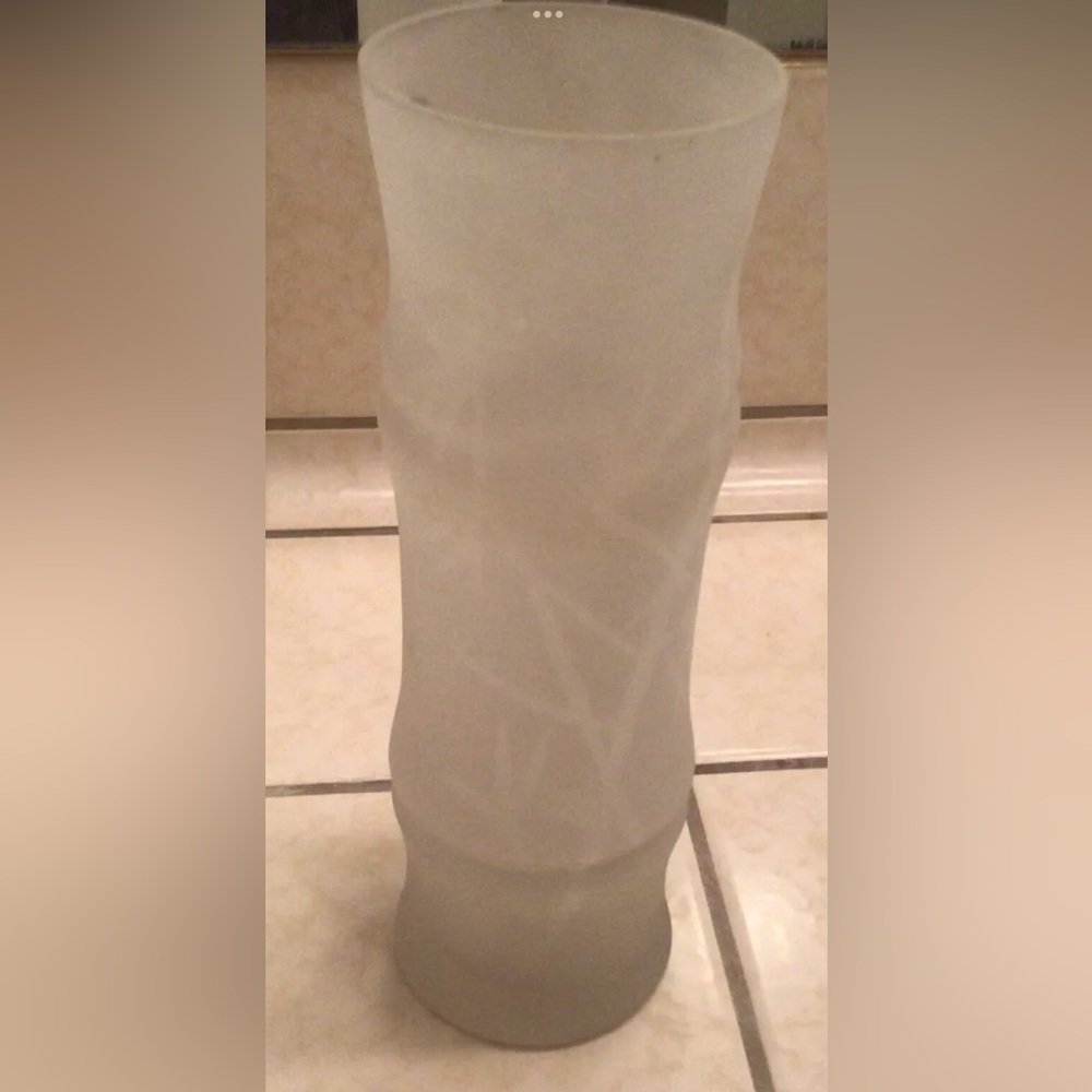 Vintage Artland Collection Bamboo 10” Vase Frosted Glass